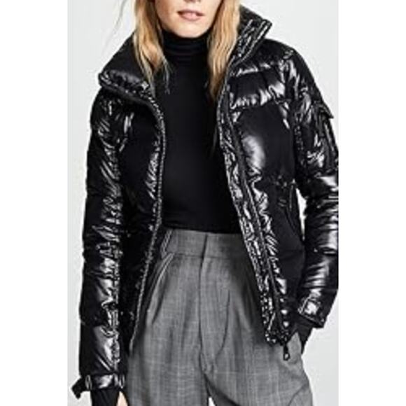 SAM Freestyle Bomber Jacker Puffer Black Shiny Size Medium - Picture 12 of 12